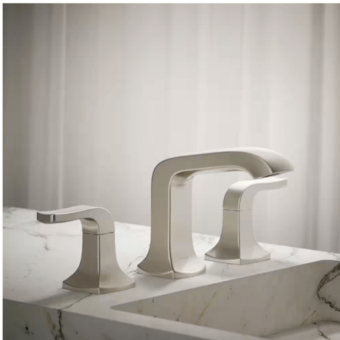 Rubicon 8 in. Widespread Double Handle Bathroom Faucet in Vibrant Brushed Nickel